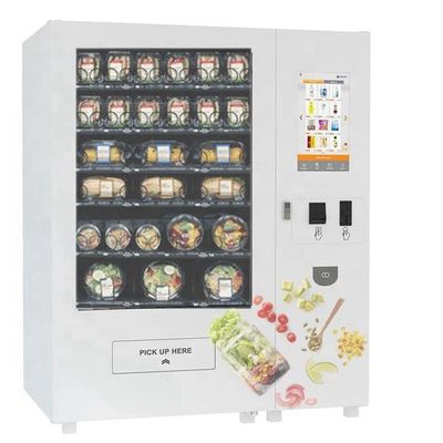 Автомат салата экрана касания Рефригератед, здоровый шкафчик торгового автомата еды с подъемом