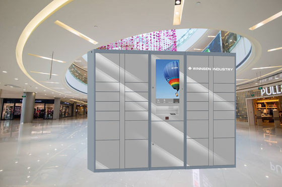 Умные арендные шкафчики багажа с экраном рекламы для супермаркета с выплатой по кредитной карточке варианта камеры
