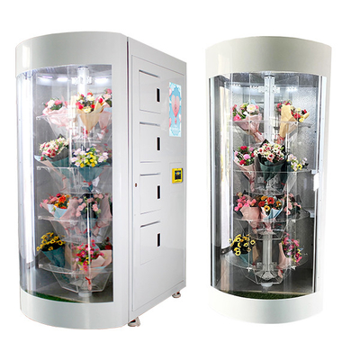 Автоматический автомат цветка для букетов с прозрачным дисплеем полки