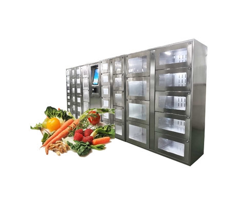 Шкафчик торгового автомата нержавеющей стали для плодов овоща знонит по телефону интеграции приложения