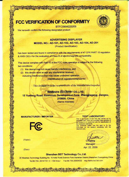 Китай Winnsen Industry Co., Ltd. Сертификаты