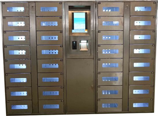 качество  Stainless Steel Vending Locker With LED Lights And Transparent Doors Remote Control Function фабрика