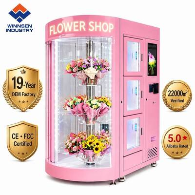 Качество Winnsen Ключевое решение для продажи цветов для цветочника 24/7 Бесконтрольный свежий букетный распределитель ADA FCC США фабрика