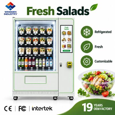 Качество Winnsen Custom OEM ODM Salad Vending Machine White Black Color Logo Design Options фабрика