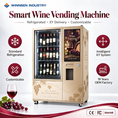 Качество Winnsen 32 Inch Touch Screen Wine Vending Machine Refrigerated Commercial Grade Steel фабрика