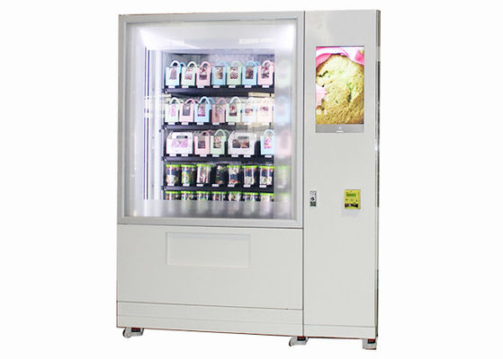 На открытом воздухе салат холодильника в автомате опарника с экраном касания 32 дюймов
